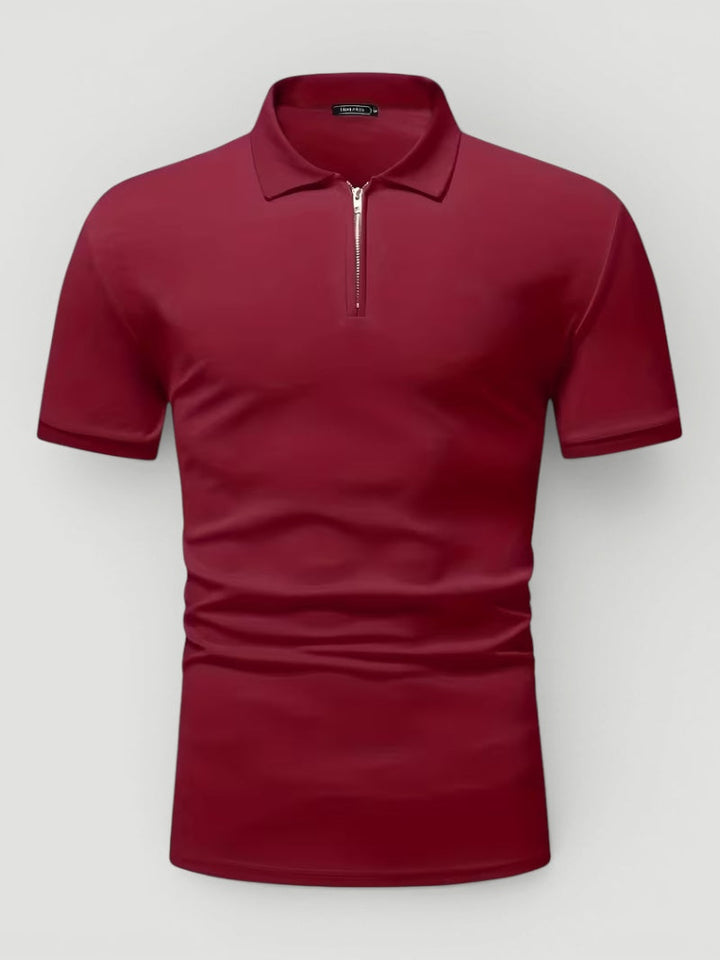 Men's summer lightweight zip polo, combining comfort and modern everyday style.
