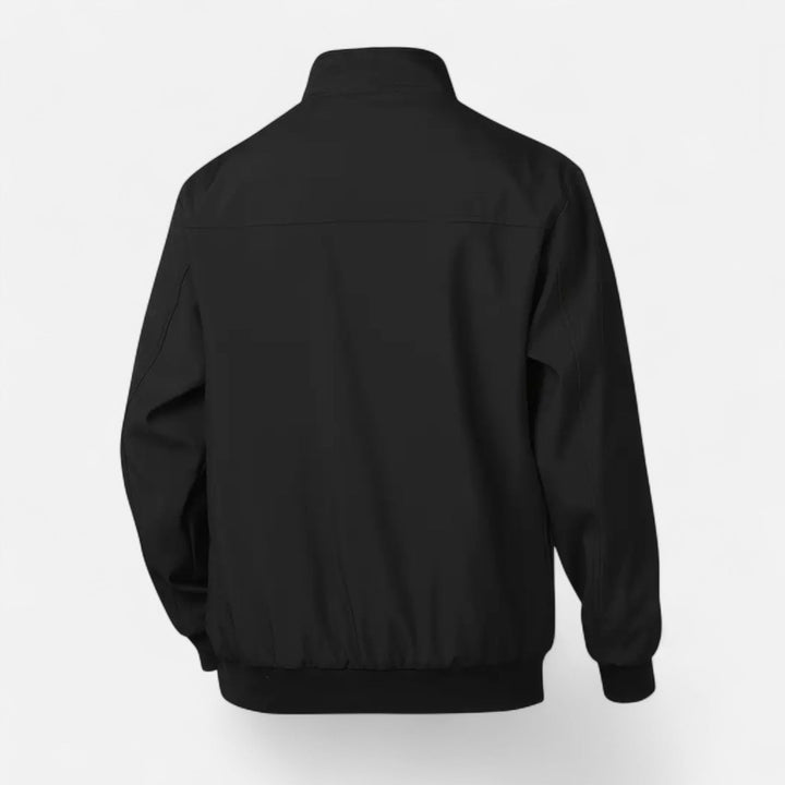 Versatile men's lightweight zip-up jacket with stand collar. Stylish casual outerwear for spring, autumn, and everyday fashion.