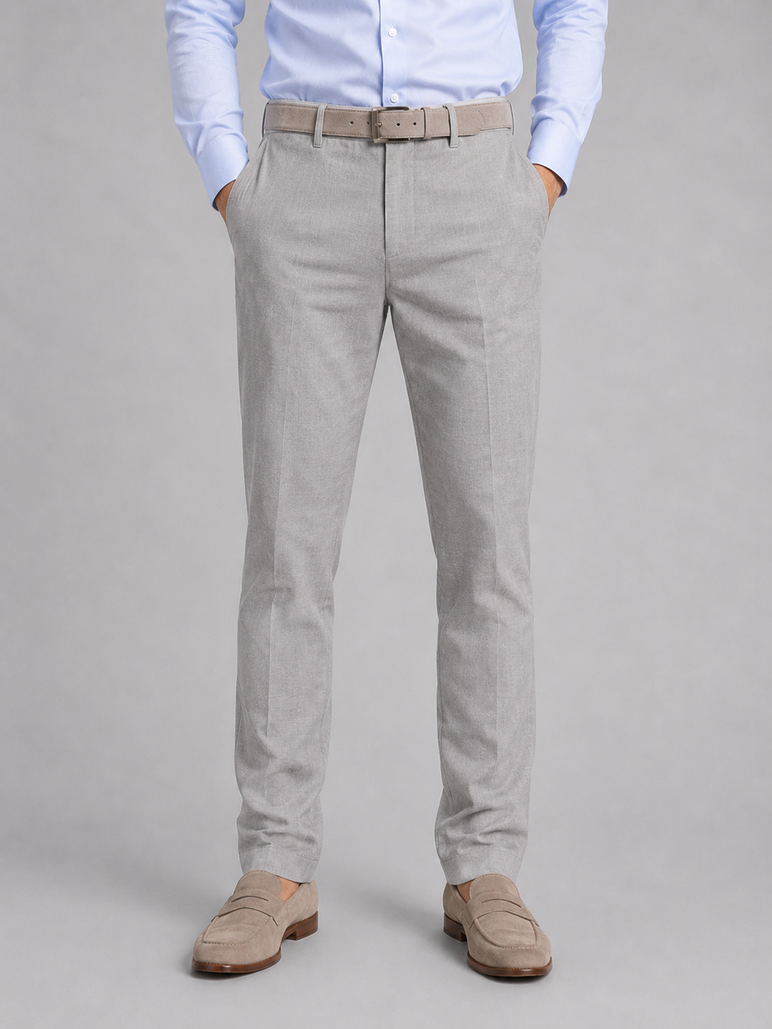 Stylish men's linen look straight leg trousers offering ultimate summer comfort for everyday or vacation.