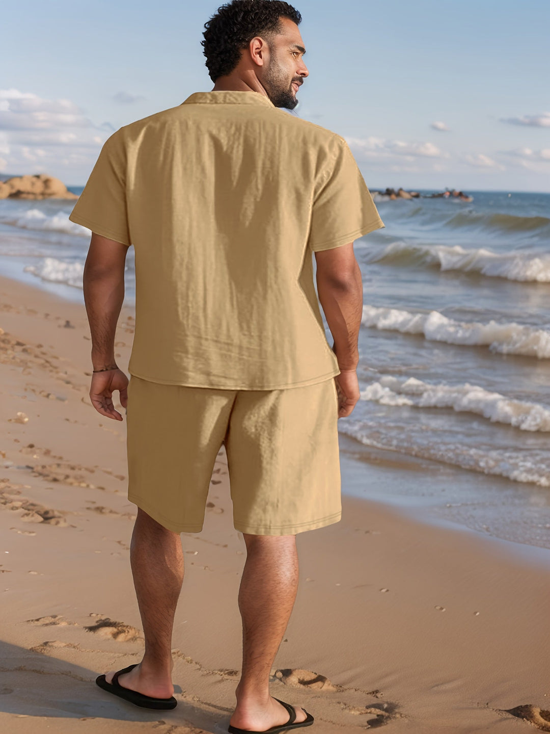 Men's fashion forward linen-look set for spring and summer.