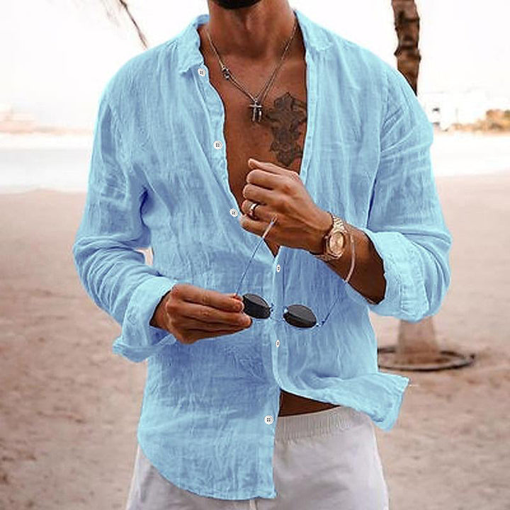 Men's fashion: essential long sleeve button front shirt for summer