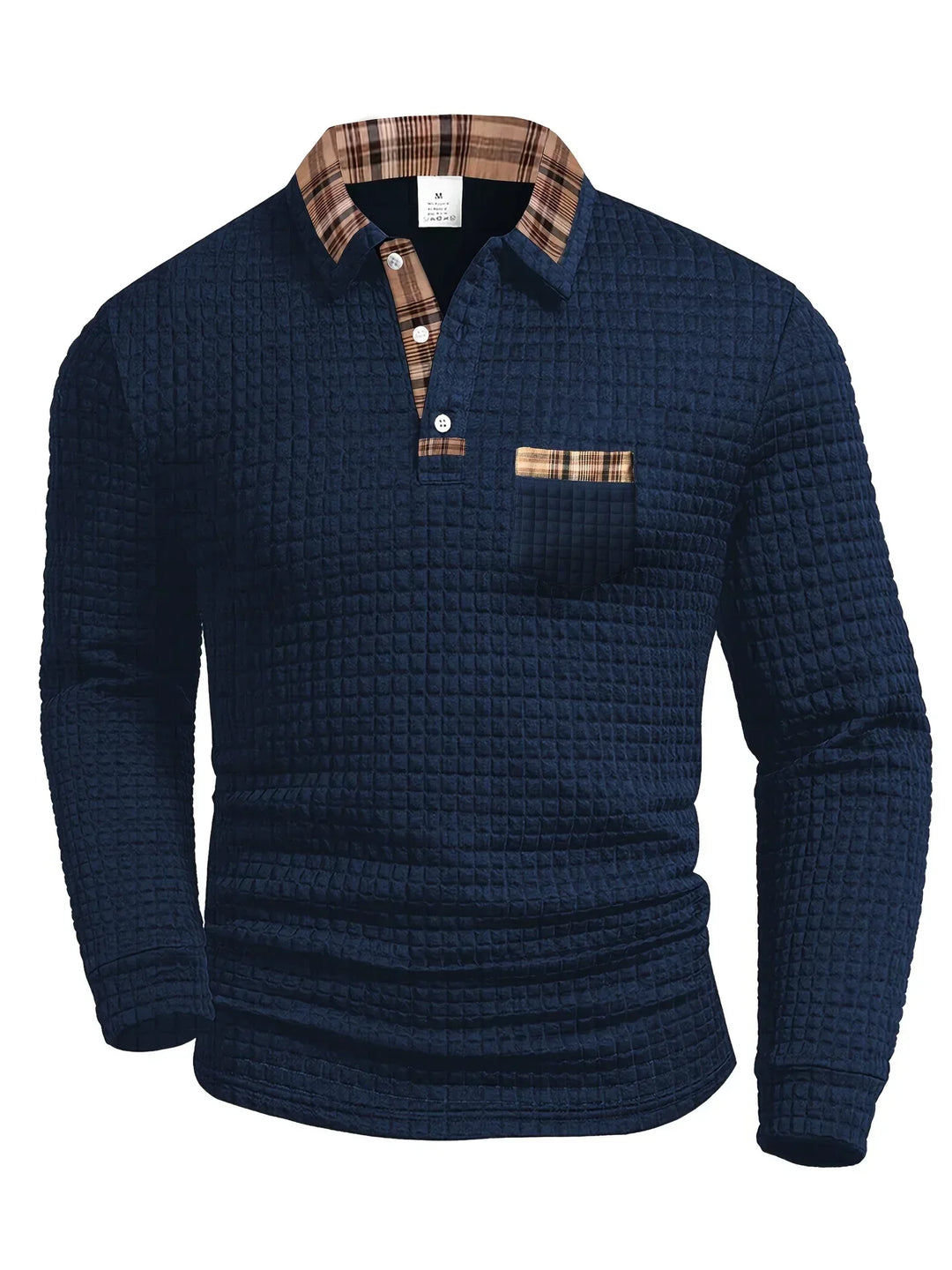 Stylish mens checked polo shirt, perfect for casual and smart occasions.