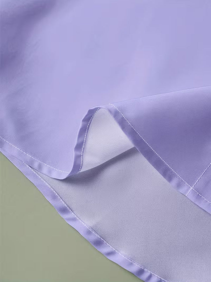 All-season men's long-sleeve grandad collar shirt, featuring subtle contrast trim & practical chest pocket.
