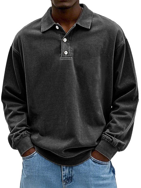 The perfect blend of comfort and style: men's smart-casual long sleeve polo shirt.