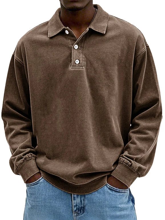 Effortless style achieved with this men's long sleeve polo shirt for smart casual occasions.