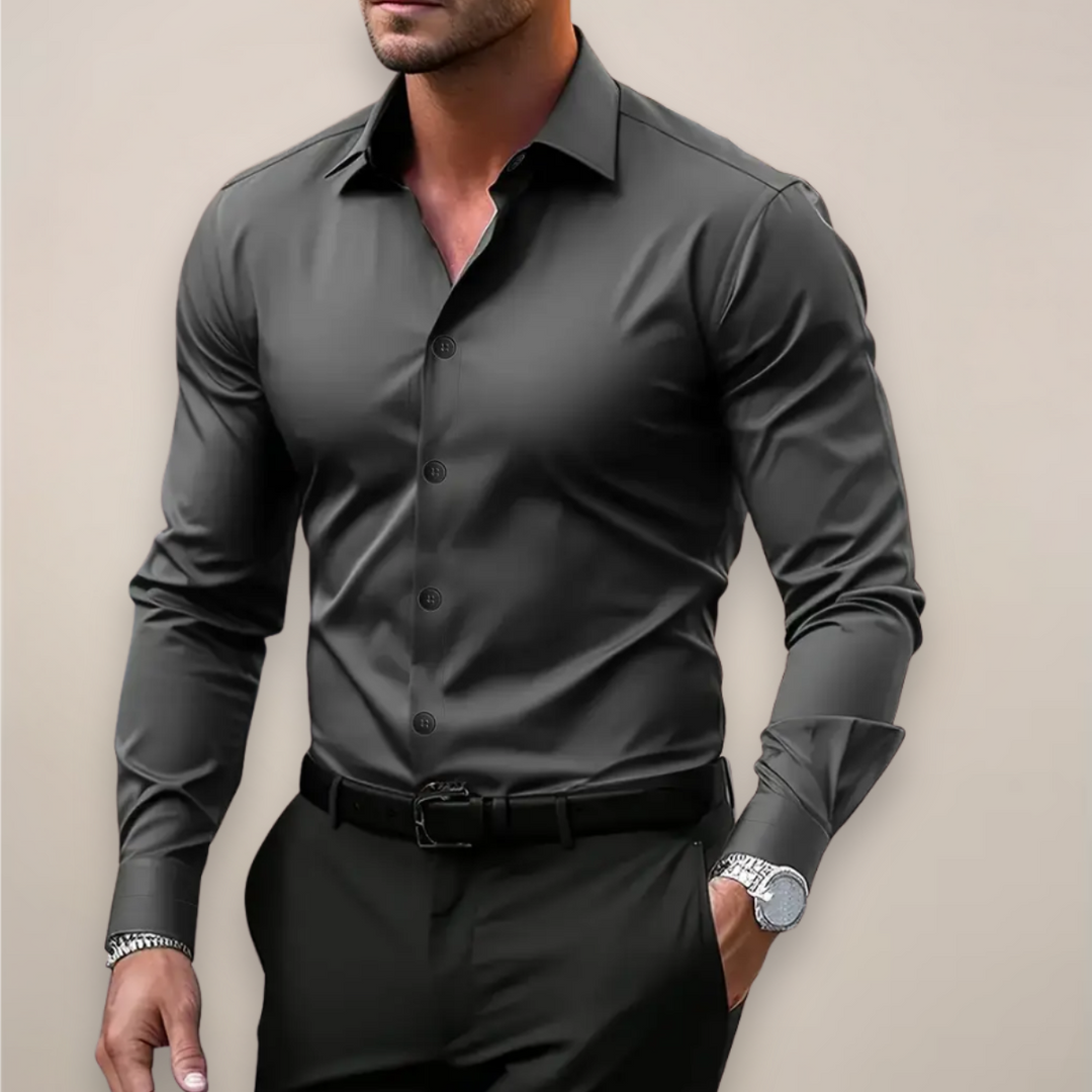 Men's long sleeve smart casual shirt in a lightweight fabric for summer comfort.