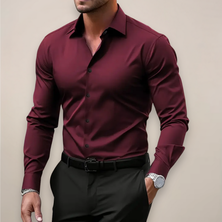 Versatile button-down menswear shirt, perfect for workwear or everyday wear.