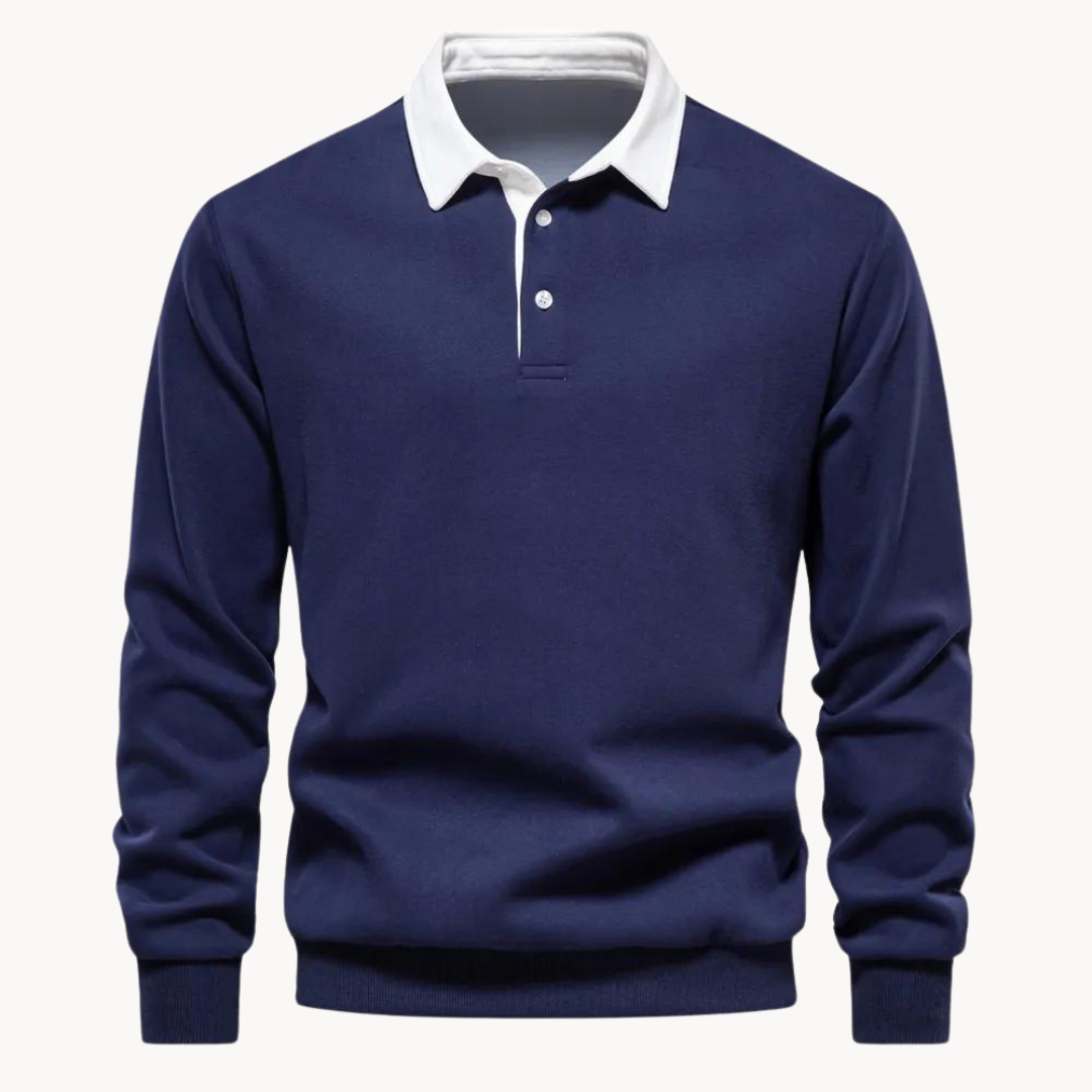 Winter essential men's long sleeve sweatshirt, ideal for modern smart casual fashion.