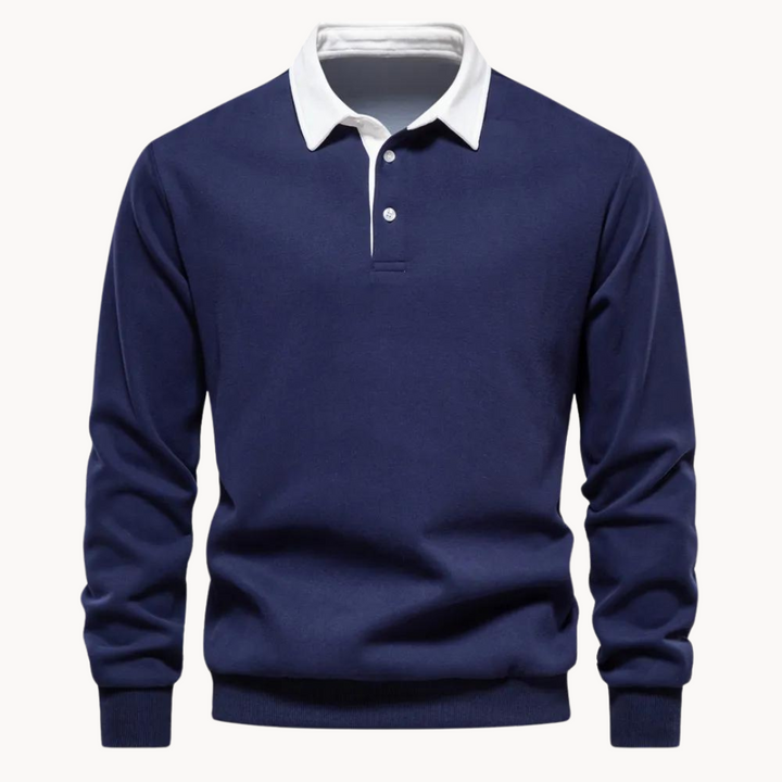 Winter essential men's long sleeve sweatshirt, ideal for modern smart casual fashion.
