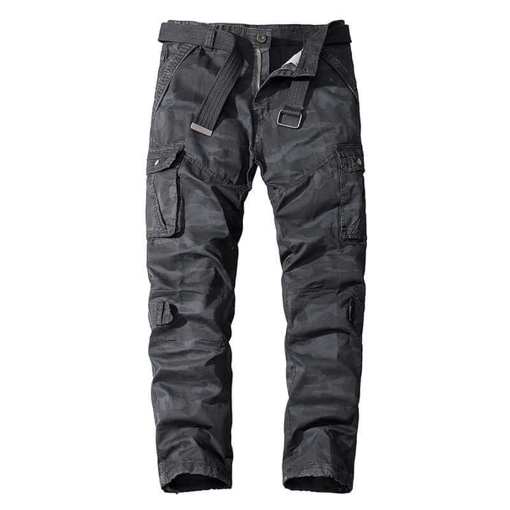 Stylish men's loose fit cargo pants in a neutral tone, blending utility features with casual, comfortable fashion.