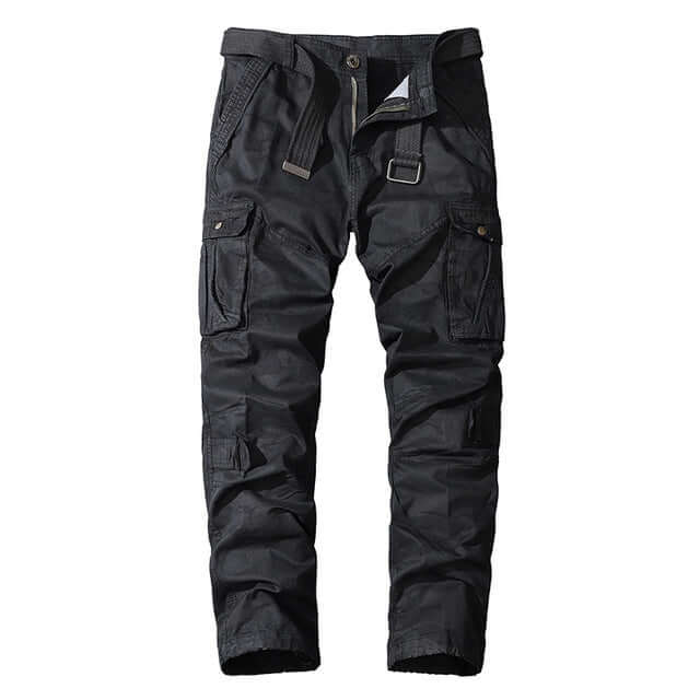 Men's utility loose fit cargo trousers featuring secure multi-pockets, combining practical design with casual style.