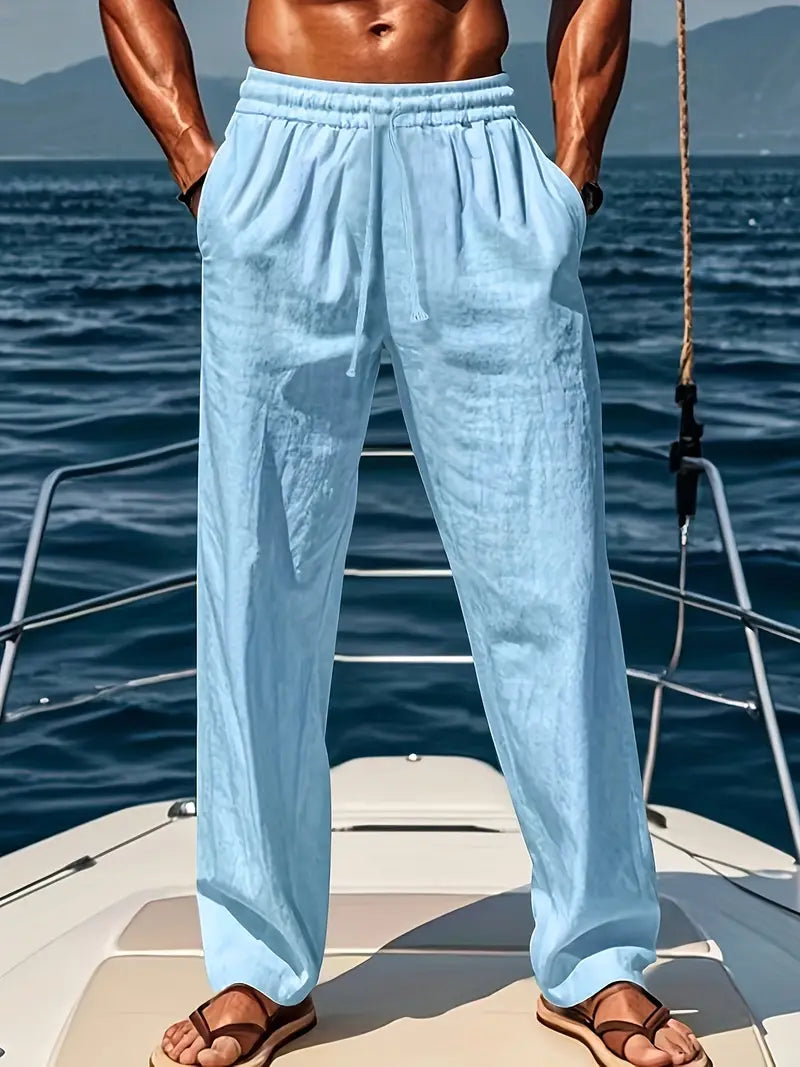 Stylish men's loose fit summer pants, comfortable & trendy. Relaxed fit casual wear for modern men's fashion.