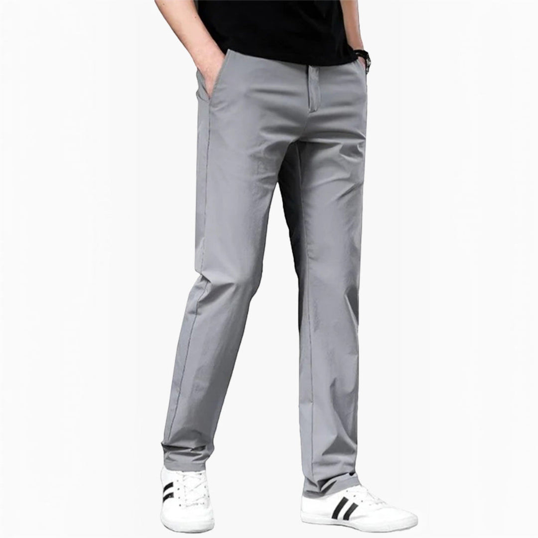 Comfortable men's loose fit chino trousers, ideal for smart casual or work. Versatile straight leg pants for any occasion.