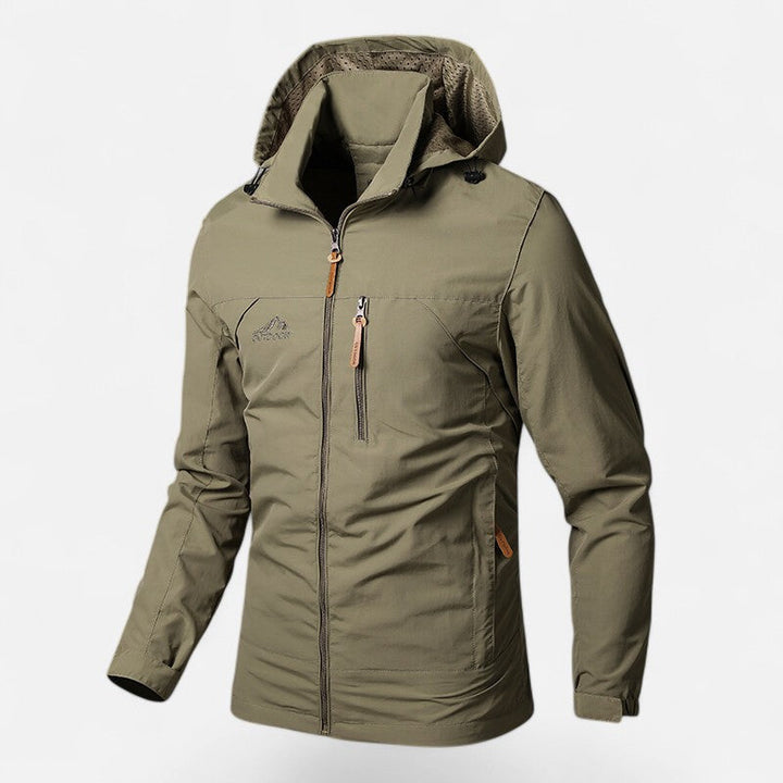 Comfortable men's casual jacket with a hood, designed for everyday adventures.