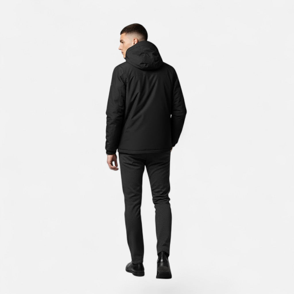 Men's casual outerwear: a comfortable loose-fit hooded jacket for daily use.