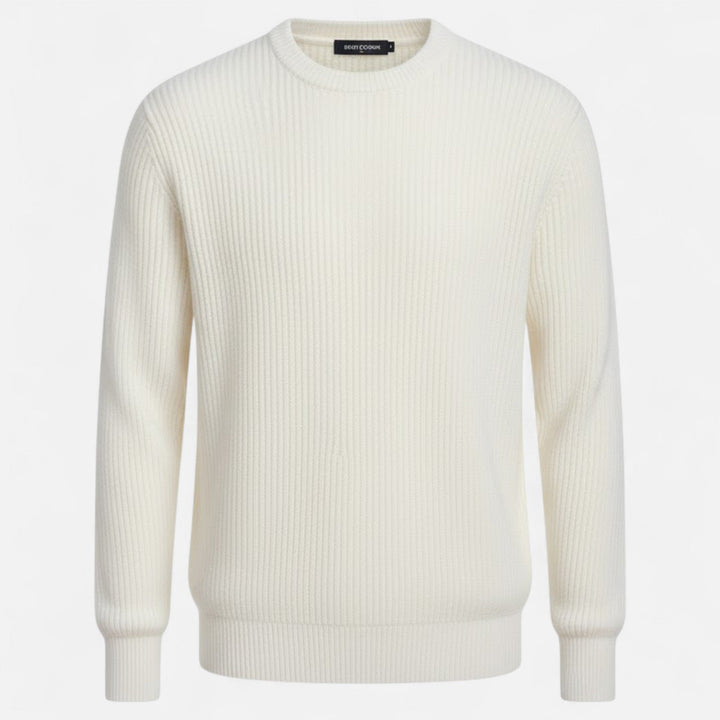 Versatile men's loose fit pullover sweater. Cozy, warm Korean style for casual or elegant autumn wear.