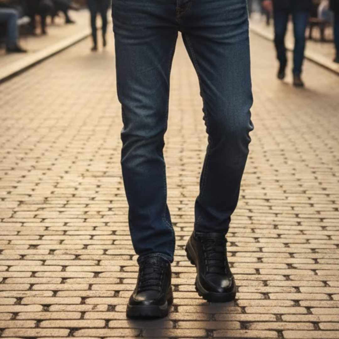 Durable men's low-top orthopedic shoes, lace-up for walking & daily comfort.