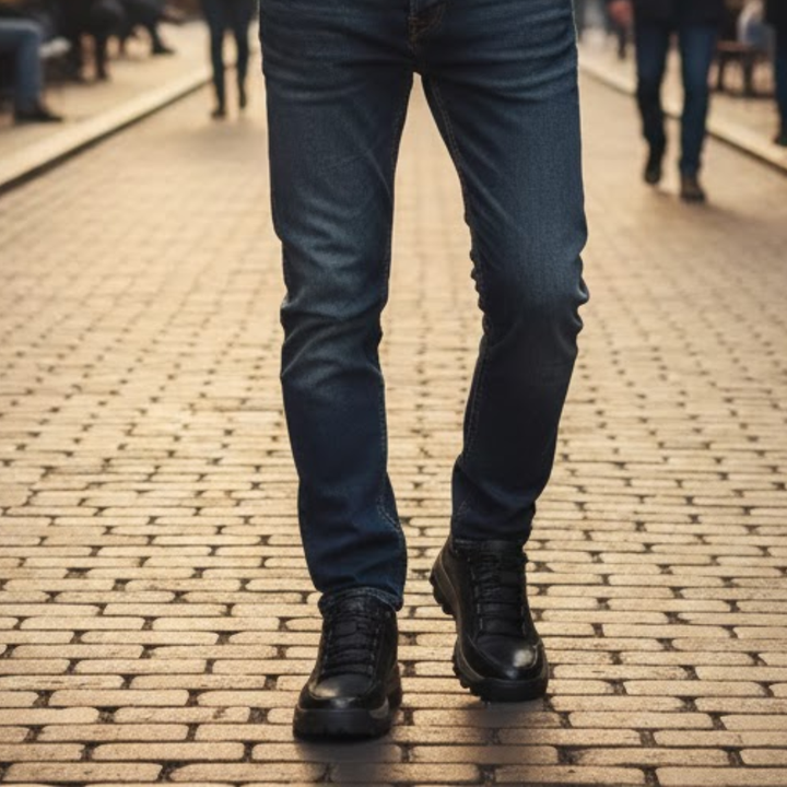 Durable men's low-top orthopedic shoes, lace-up for walking & daily comfort.
