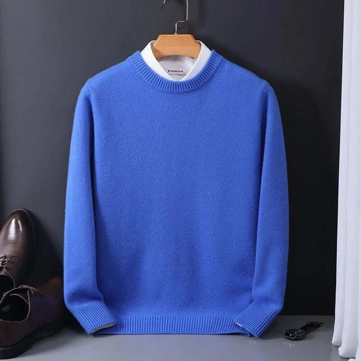 Luxurious men's soft pullover jumper. Comfortable long sleeve sweater, perfect for sophisticated casual outfits.
