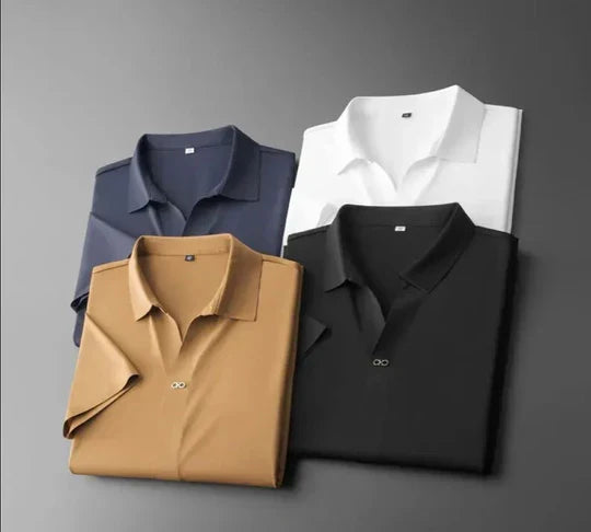 Back view of men's breathable cotton linen two-piece set, showcasing effortless drape and casual luxury.