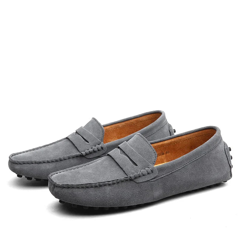 Detail shot of the durable sole on luxury men's driving shoes, ensuring grip and superior comfort for long wear.