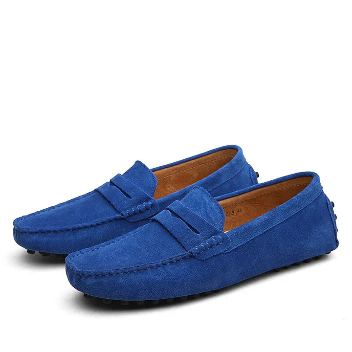 A pair of comfortable men's driving shoes styled for smart casual outfits, reflecting effortless men's fashion.