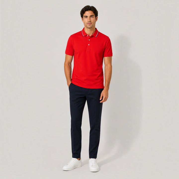 Men's luxury polo shirt, lightweight & comfortable. Perfect for smart-casual fashion.