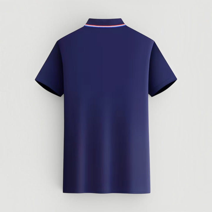 Modern men's polo shirt, lightweight & comfortable with stretch fit. Ideal for versatile casual fashion.