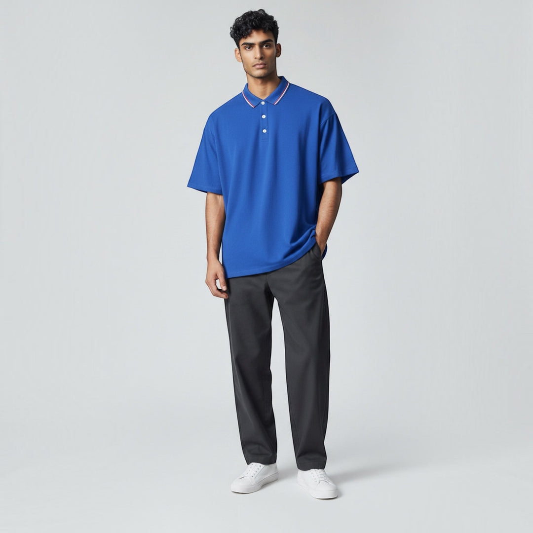 Men's luxury short sleeve polo shirt. Lightweight stretch fit, comfortable & versatile men's fashion.