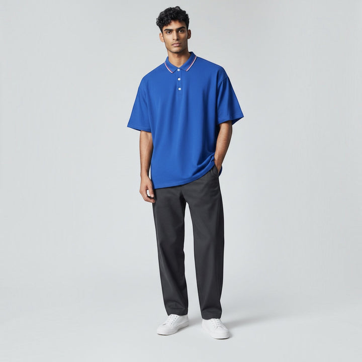 Men's luxury short sleeve polo shirt. Lightweight stretch fit, comfortable & versatile men's fashion.