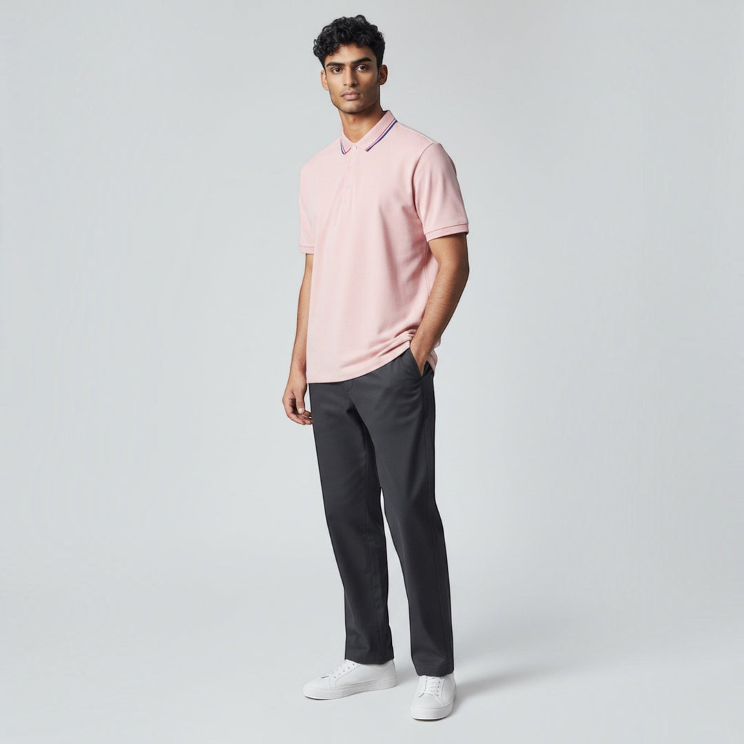 Cool & comfortable men's short sleeve polo shirt. Lightweight stretch fit, ideal for warmer days.