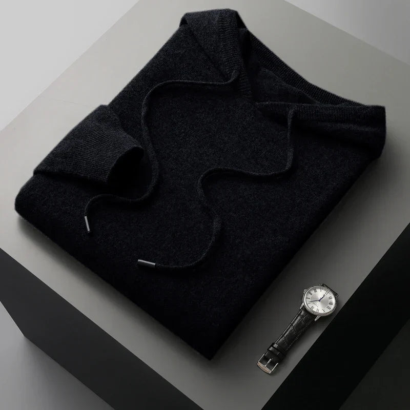 Slimfit men's modern luxury hoodie, adjustable hood, comfortable casual style. Versatile everyday pullover.