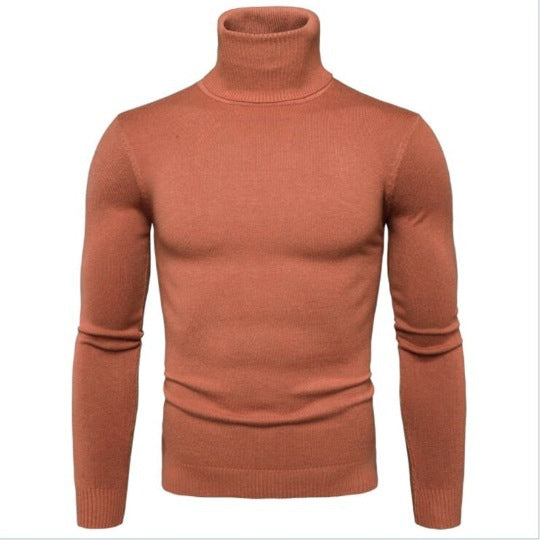 Sharp look with a men's charcoal Merino wool turtleneck, perfect for work