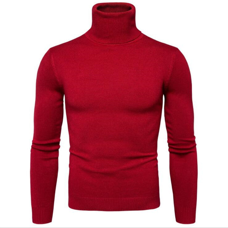 Men's slim-fit Merino wool turtleneck sweater for a modern silhouette