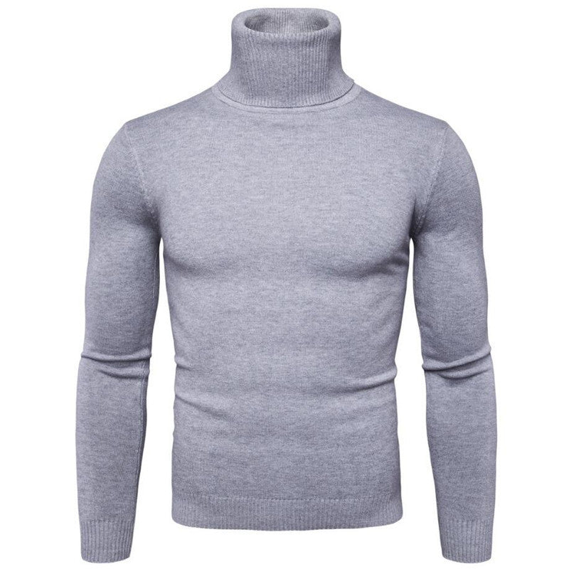 Experience comfort with this men's off-white Merino wool turtleneck