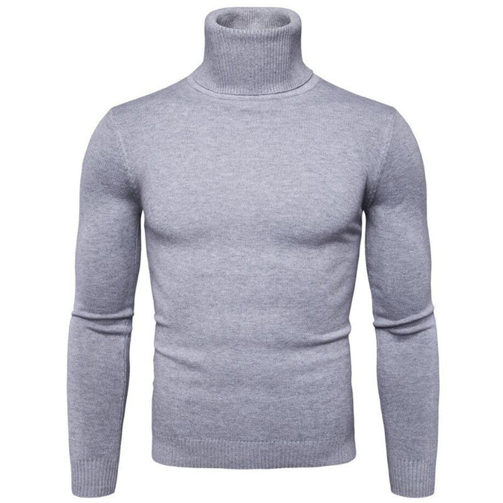 Experience comfort with this men's off-white Merino wool turtleneck