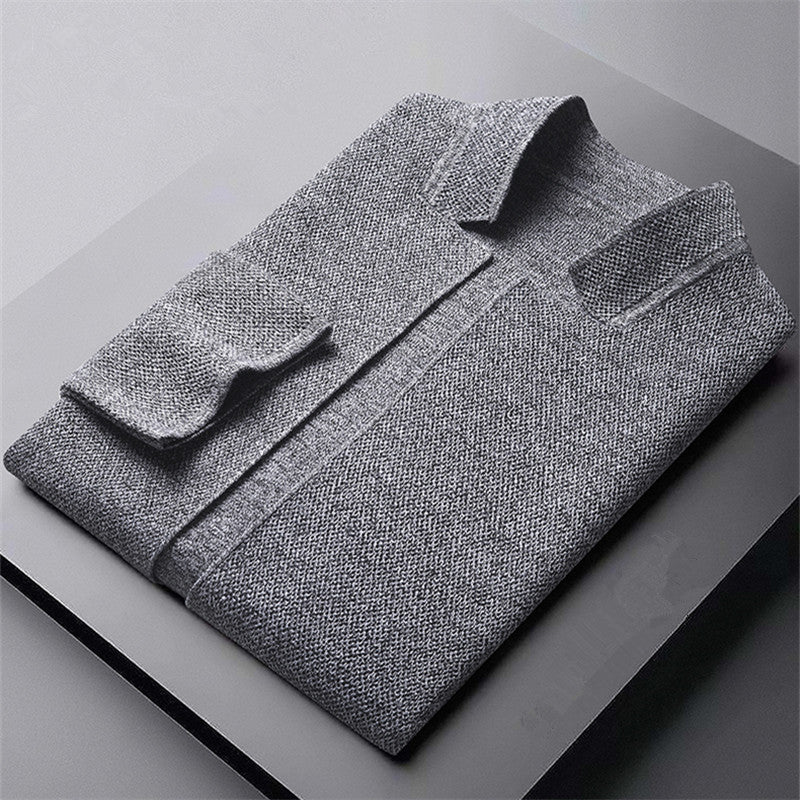 Warm & comfortable men's textured knit cardigan. Button-front design for fall & winter fashion.