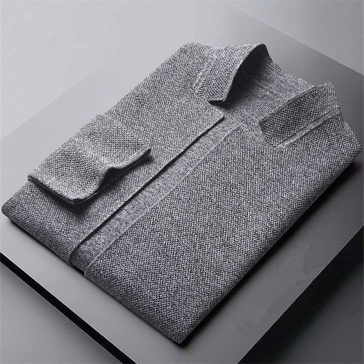 Warm & comfortable men's textured knit cardigan. Button-front design for fall & winter fashion.