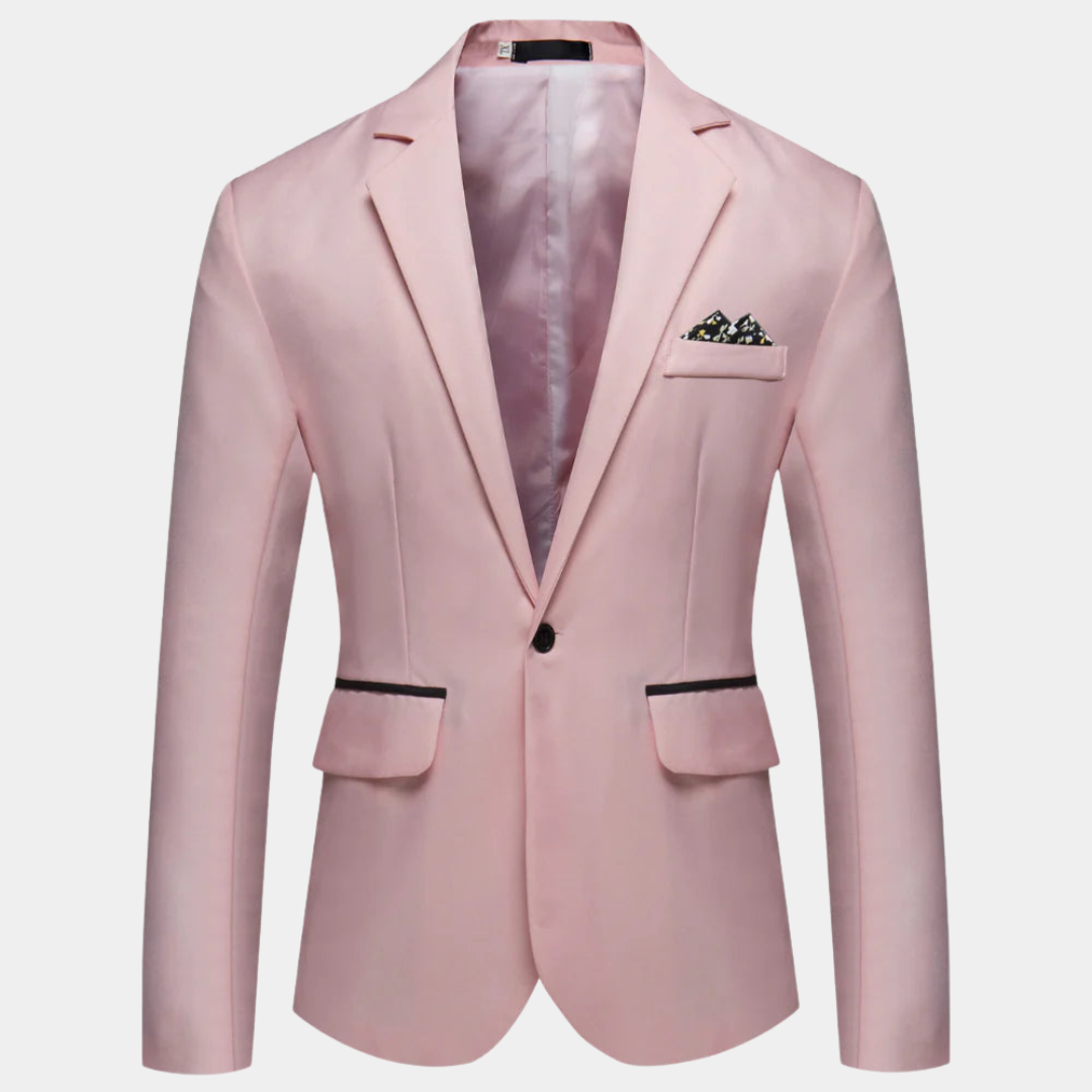 Versatile men's modern blazer for formal events, business meetings, or smart casual outfits. Sharp style men's jacket.