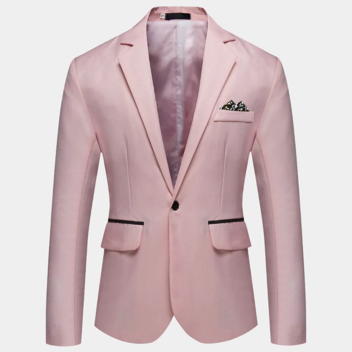 Versatile men's modern blazer for formal events, business meetings, or smart casual outfits. Sharp style men's jacket.