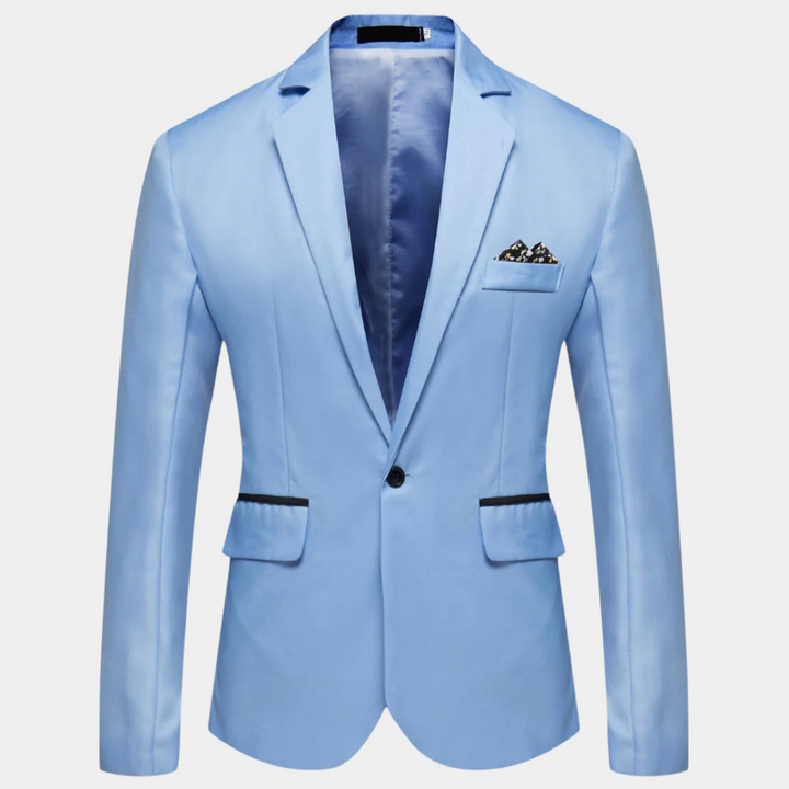 Sharp men's modern blazer, a versatile stylish jacket for business attire or smart casual men's fashion.