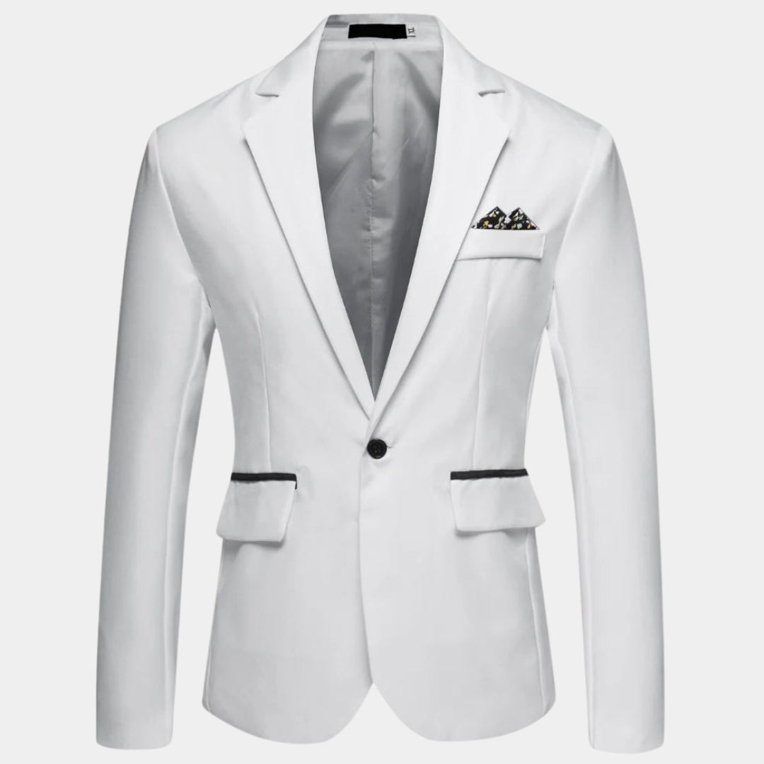 Elegant men's modern blazer, perfect for smart casual wear or elevated daily style. Comfortable & versatile men's jacket.