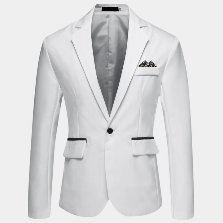 Elegant men's modern blazer, perfect for smart casual wear or elevated daily style. Comfortable & versatile men's jacket.