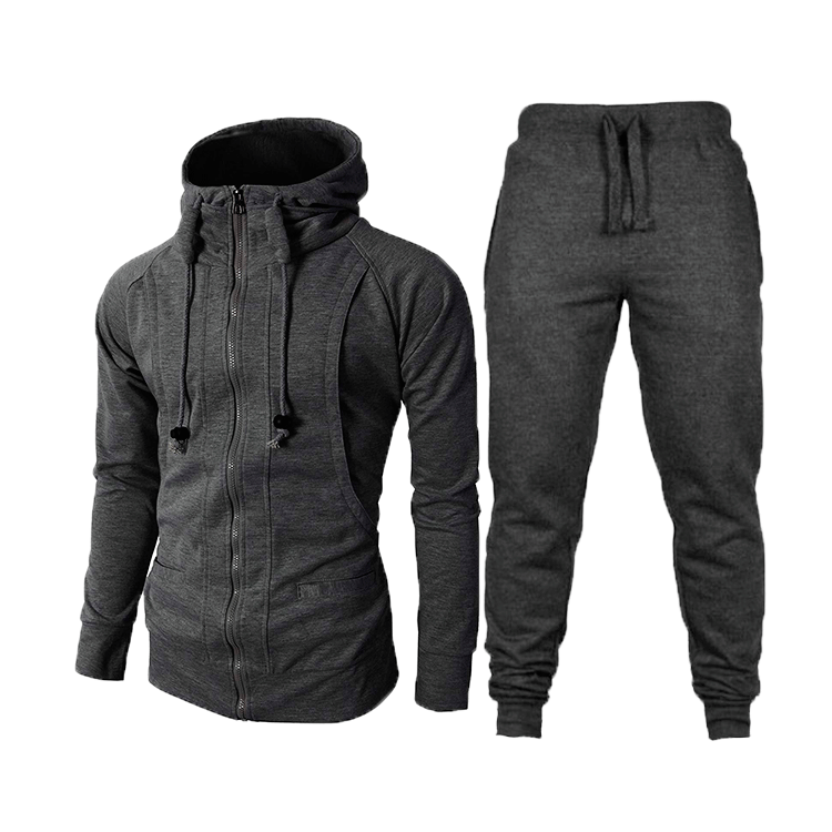 Close-up of men's modern sports suit jacket with functional pockets, ideal for athletic activities.