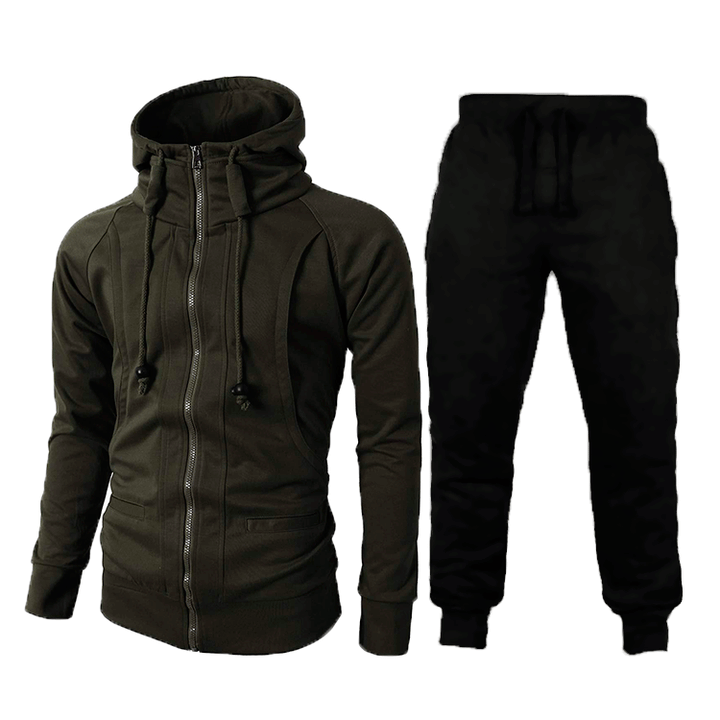 Men's modern cut jogging suit pants, athletic fit, designed for comfort and flexibility in sports.