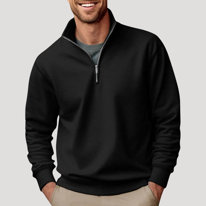 Modern men's quarter zip, a comfortable pullover for stylish casual outfits.