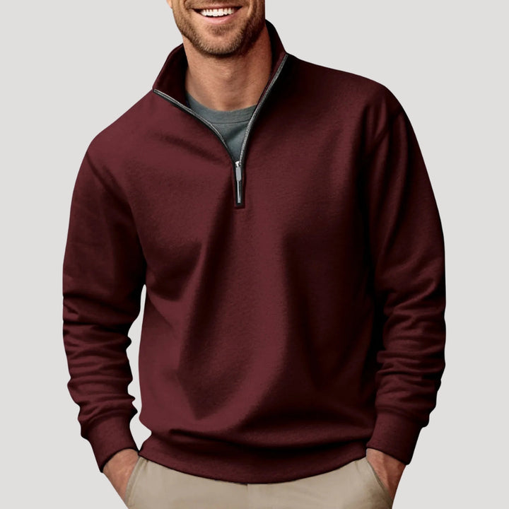 Men's comfortable quarter zip sweatshirt, a stylish pullover for modern casual layering.
