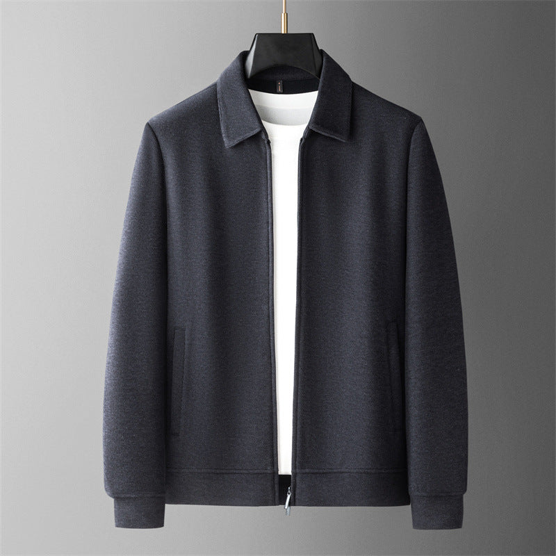 Lightweight men's stand collar jacket. Wrinkle-resistant casual outerwear with modern, comfortable everyday style.