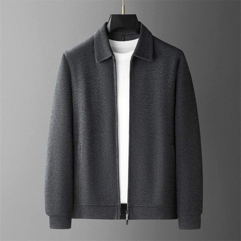 Stylish men's stand collar jacket, perfect for casual modern everyday fashion. Sleek, comfortable autumn outerwear.