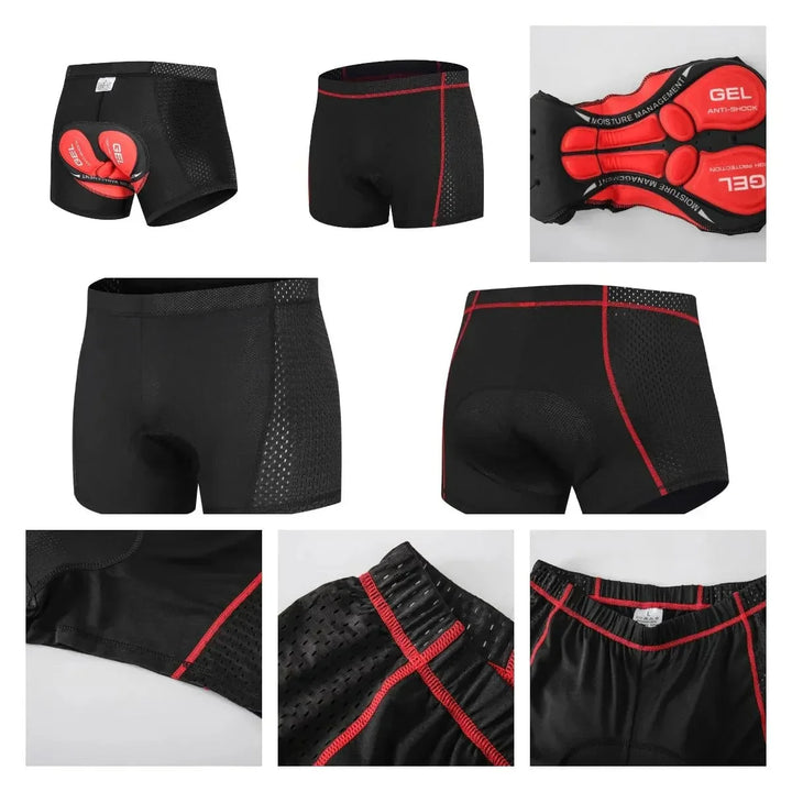 Shock-absorbing motorcycle comfort shorts designed for long rides and pain relief.
